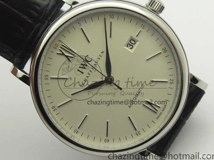 MIROTIME 0520 Portofino Automatic SS MKF 1:1 Best Edition White Dial On Black Leather Strap MIYOTA 9015 V Original 7204